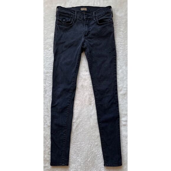 True Religion Halle Mid-Rise Super Skinny Faded Black Jeans with Flaps, Size 25 - Picture 10 of 16